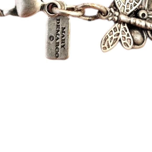 La Contessa by Mary DeMarco Dragonfly & Flower Rhinestone Vintage Bracelet - Picture 3 of 12